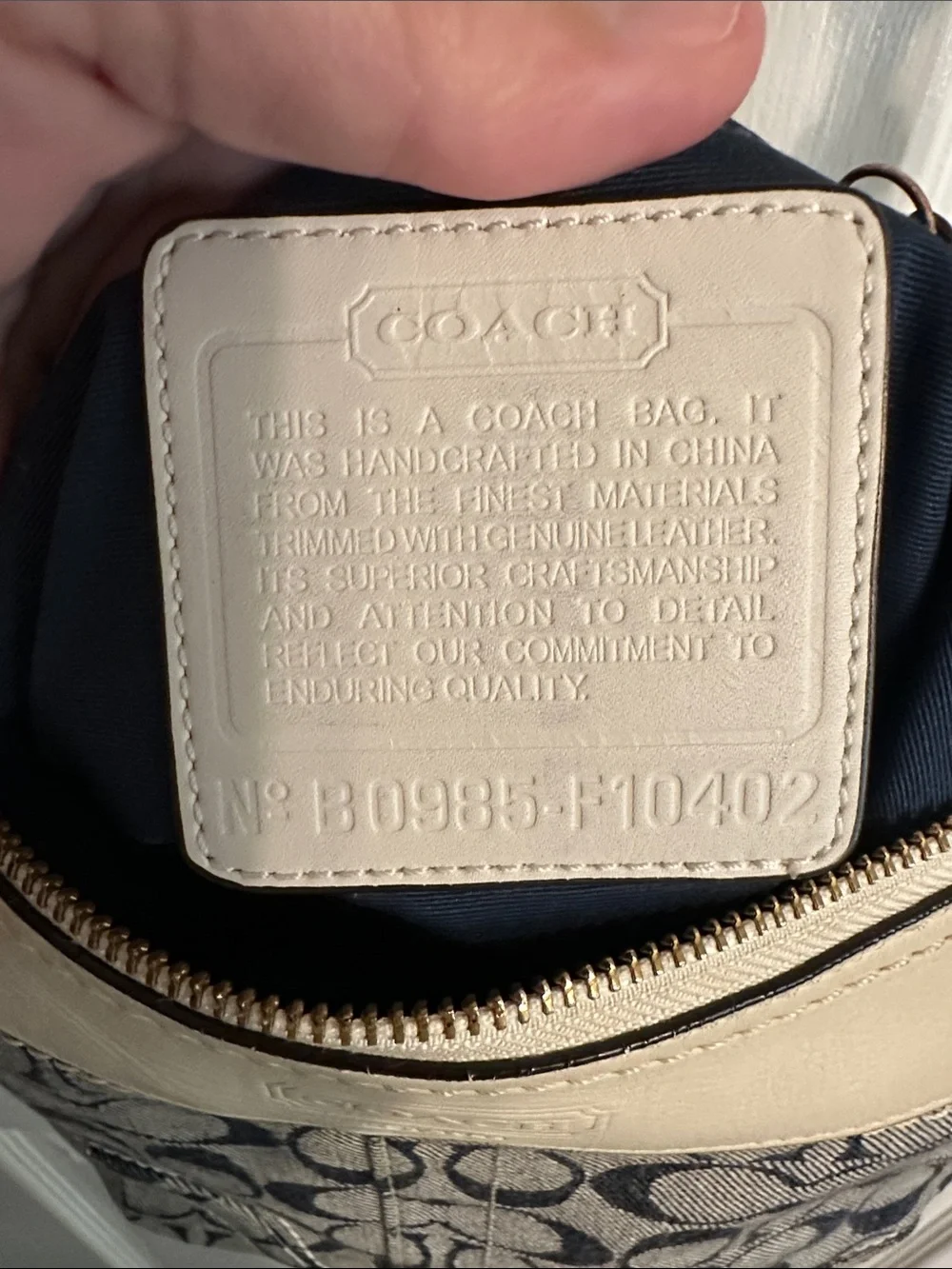 Coach Signature Denim Canvas Crossbody in Chalk and Blue
